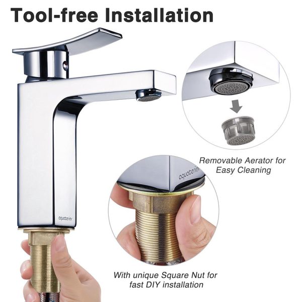 Aquaterior Bathroom Faucet Single Handle Square & Cold 7.5H