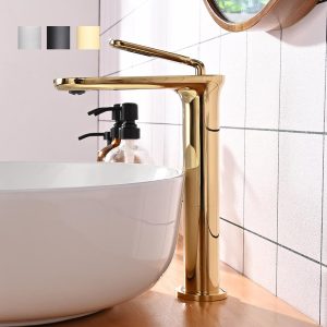 12 Inch Single Hole Bathroom Faucet (Gold, Black, Gray)