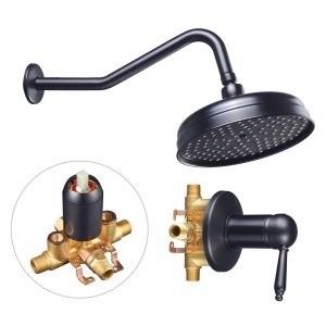 Wall Mounted Rain Shower Faucet & Handle Oil Rubbed Bronze