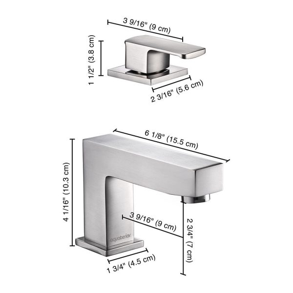 Aquaterior Widespread Bathroom Faucet 2-Handle 4H