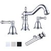 Aquaterior Widespread Bathroom Sink Faucet W/ Drain 2-Handle 6H