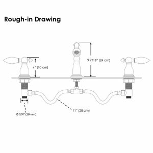 Aquaterior Widespread Bathroom Sink Faucet 2-Handle 6H