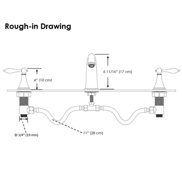 Aquaterior Widespread Bathroom Sink Faucet 2-Handle 6.7H