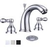 Aquaterior Widespread Bathroom Sink Faucet 2-Handle W/ Drain 4.7H