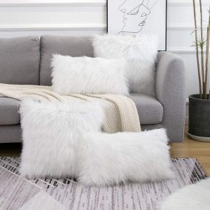 Sofa-Licious Premium Luxury Fluffy Faux Fur Throw Pillow Covers