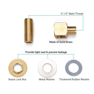 Kitchen Faucet Install Kit G1/2 Elbows Supply Nipples Nuts & Washers