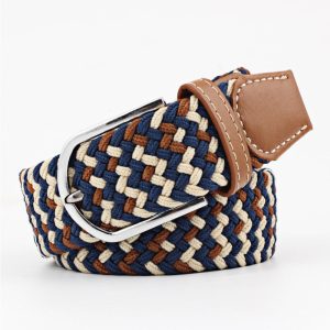 Casual Stretch Braided Canvas Belt Needle Buckle