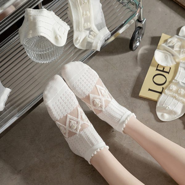 Crystal Silk Socks Cotton For Women