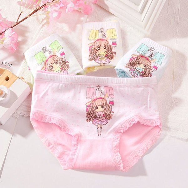 Cute Print Girls' Triangle Soft Cotton Panties