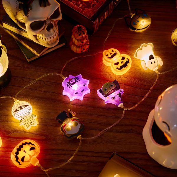 Lolstar Halloween String Lights Decorations, 20 Led Halloween Window Lights Battery Operated (Not Included) With Timer Function And 8 Flashing Modes, Window Lights For Home Halloween Party Decor