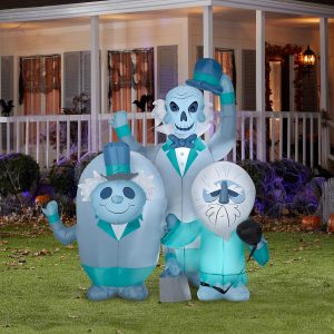 Gemmy Airblown Haunted Mansion Hitchhiking Ghosts Scene Disney, 6 Ft Tall, Blue