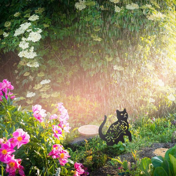 Black Cat Decorative Metal Garden Decorative Statues