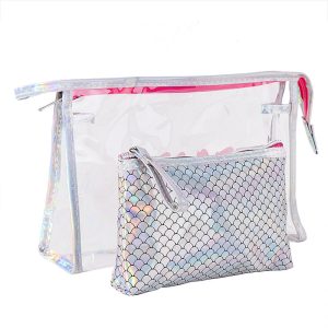 Fish Scale Laser Women'S Pvc Cosmetic Bag