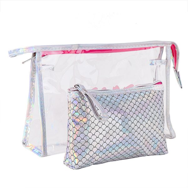 Fish Scale Laser Women'S Pvc Cosmetic Bag