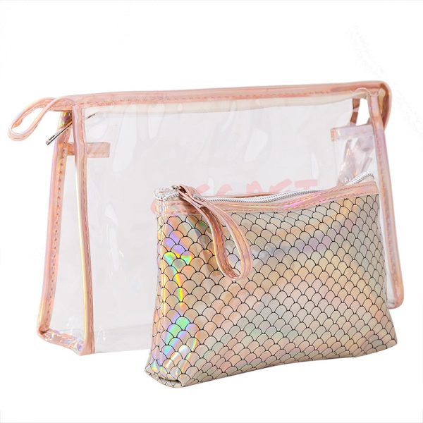 Fish Scale Laser Women'S Pvc Cosmetic Bag