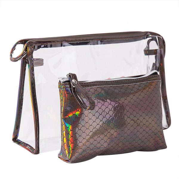 Fish Scale Laser Women'S Pvc Cosmetic Bag