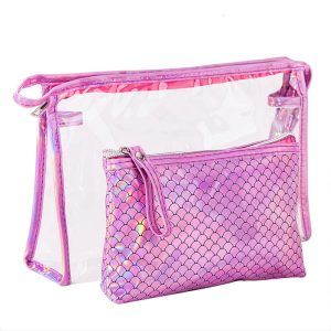 Fish Scale Laser Women'S Pvc Cosmetic Bag