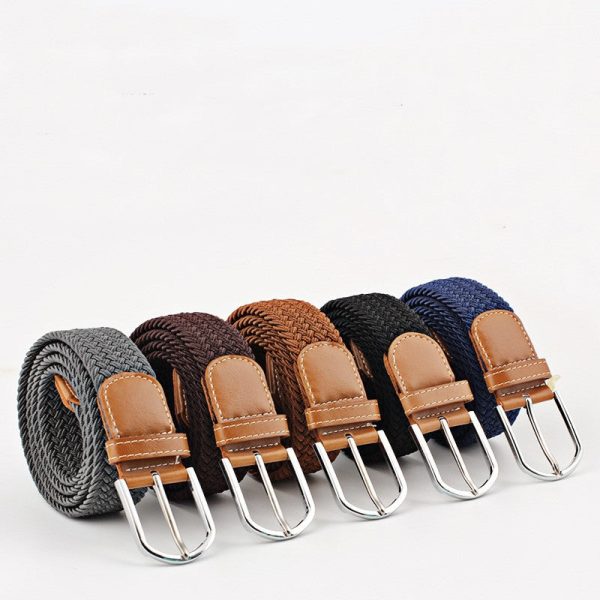 Casual Stretch Braided Canvas Belt Needle Buckle