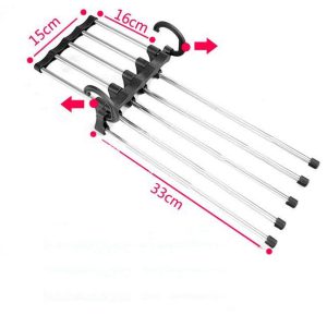 5 In 1 Wardrobe Hangers Stainless Steel Multi-Functional Pants Hangers