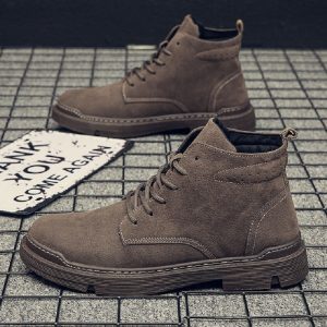 Casual Leather High-Top Boots