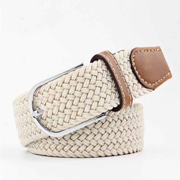 Casual Stretch Braided Canvas Belt Needle Buckle