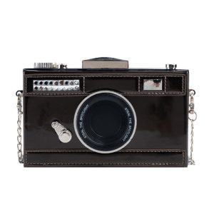 Camera Shaped Leather Glossy Single Shoulder Crossbody Bag