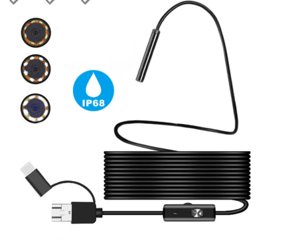 Endoscope 3 In 1 Usb Micro Usb Type-C Borescope Inspection Camera Waterproof