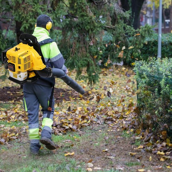 Powerful Compact Gas Powered Backpack Leaf Blower 63 Cc