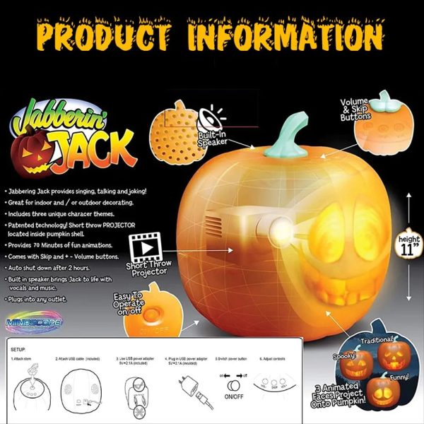 Lampkin Halloween Pumpkin Projection Lamp