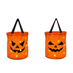 Pumpglow Halloween Pumpkin Buckets With Led Lights | 1 1 (2Pcs)