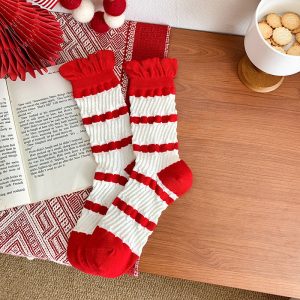 Women'S Fashion Simple Pure Cotton Mid-Calf Length Socks