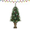 Snow Flocked Pre Lit Artificial Christmas Tree 4 Ft