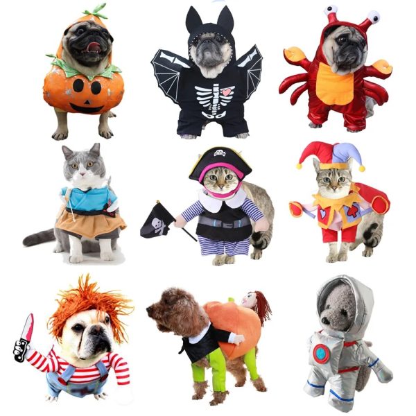 Halloween Dog Clothes Funny Pet Dogs Cosplay Costumes Set Halloween Dog Costume Comical Outfits For Pet Cat Puppy Party Clothing