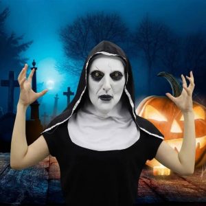 Horror Nun Latex With Head Scarf