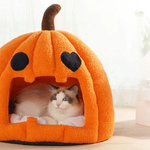 Halloween Pumpkin Cat Bed