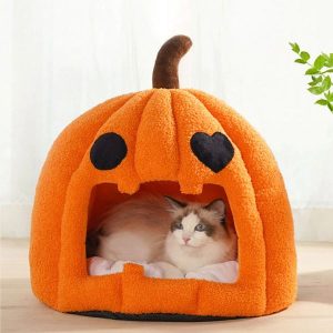 Halloween Pumpkin Cat Bed