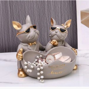 Nordic Twin & Big Mouth French Bulldog Desktop Decoration