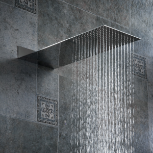 Square Rainfall Ceiling Shower Head Stainless Steel