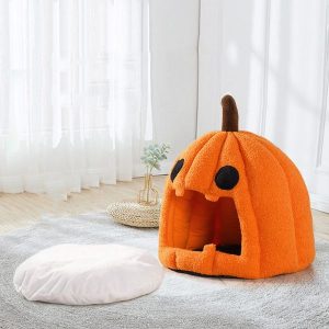 Halloween Pumpkin Cat Bed