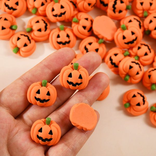 Minkin 20Pc Resin Flat-Backed Mini Halloween Pumpkin Miniatures