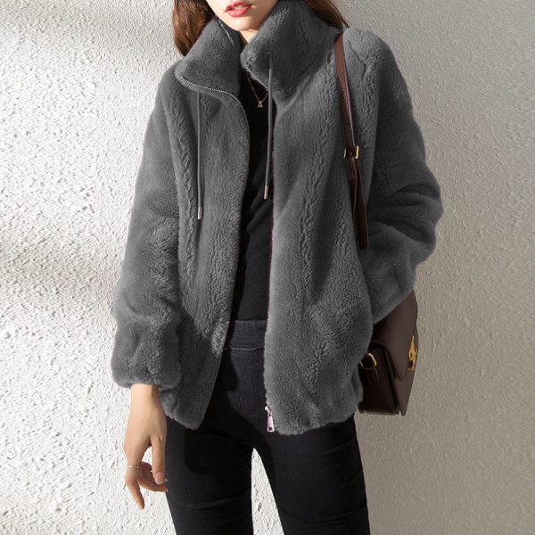 Double Faced Fleece Warm High Neck Coat