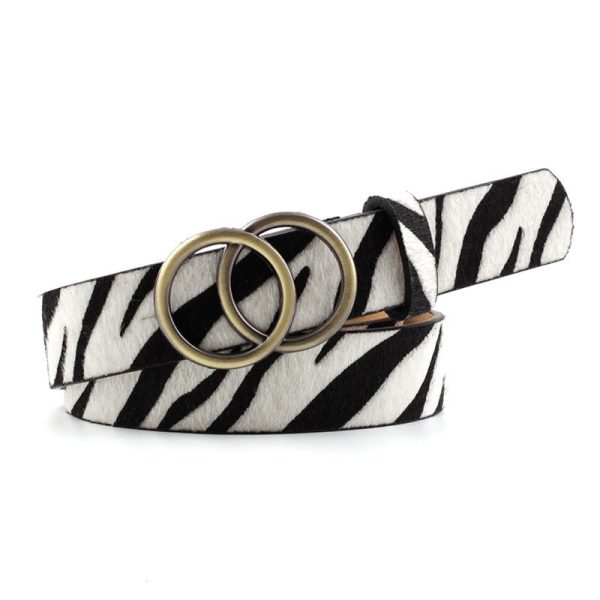 Fashion Round Button Leopard Zebra Snake Belt