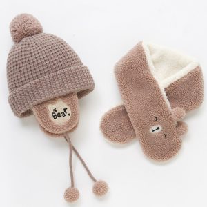 Children'S Fleece Warm Hat And Scarf Set