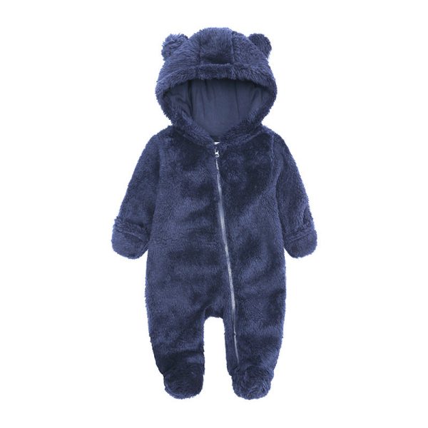 Autumn And Winter Baby Bear Hooded Jumpsuits