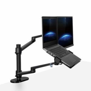 Aluminum Multifunction Ergonomics Desk Laptop Stand Monitor Desktop Holder Full Motion With Column Bar