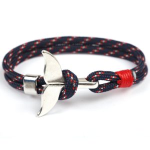 Anchor Whale Tail Umbrella Rope Couple Bracelet