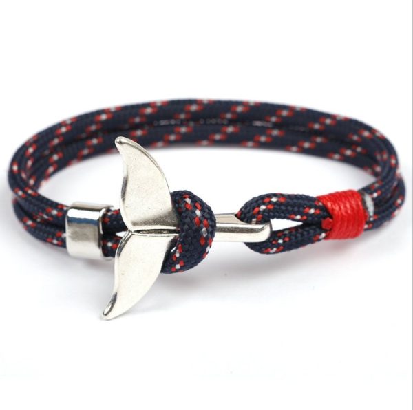 Anchor Whale Tail Umbrella Rope Couple Bracelet