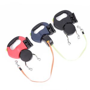 Automatic Retractable Leash One-To-Two Double-Headed Creative Pick-Up Dog Leash