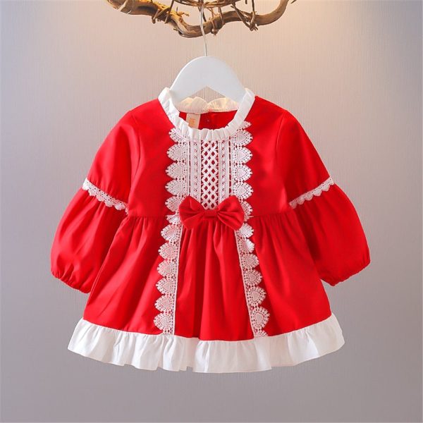 Autumn Lace Christmas Dress For Baby Girl