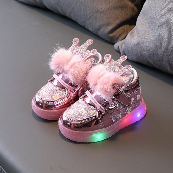 Autumn Winter Children'S Glossy Sneakers